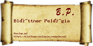 Blüttner Pelágia névjegykártya